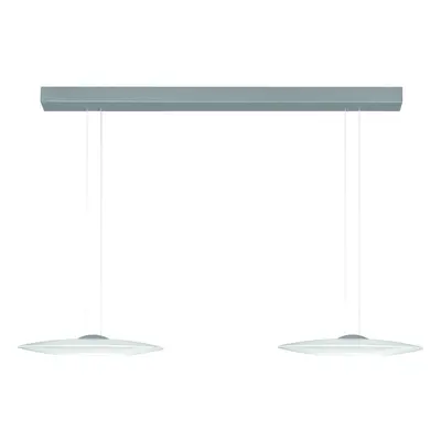 Designer-Pendellampe Bankamp DISC aluminium matt 2-flammig - LED - Lichtfarbe: Extra warmweiss - Material: Aluminium/Stahl - Des