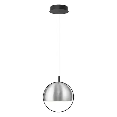 Pendellampe Hoop Silber Aluminium/Eisen 30 cm - Farbe: Aluminium matt - LED - Lichtfarbe: Warmweiss - LED Energiesparlampen