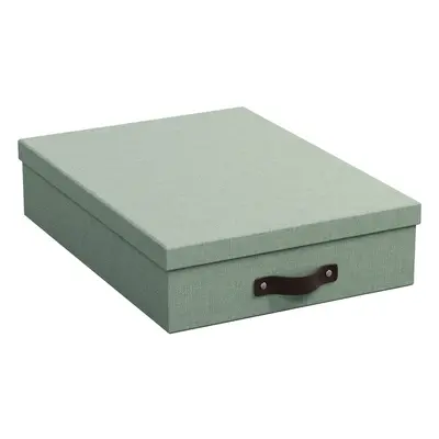 BIGSO BOX Aufbewahrungsbox Oskar L35xB26xH8.50cm soft teal - Material: Papier/Leder - Aufbewahrungsbox