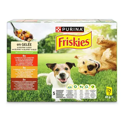 Friskies Hundefutter in Geleé Adult Huhn + Lamm 12x85g