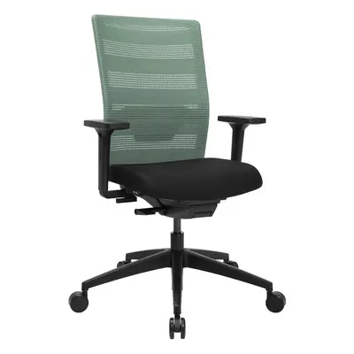 Office swivel chair Topstar AirWork with 2D armrests, Green, New, Ergonomic chair - ideal for flexible working
