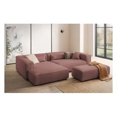 LeGer Home by Lena Gercke Ecksofa "PIARA XXL Cord, L-Form, Schlaffunktion" Hocker stellbar zum Schlafsofa (Krokodilverbinder), t