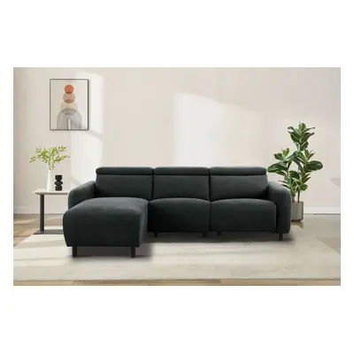 GOODproduct Ecksofa "SKAANE Struktur, L-Form, 274 cm, manuelle/elektrische Relaxfunktion," rundes Design, Kopfteilverstellung, F
