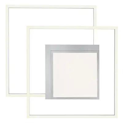 Deckenlampe Karo Silber Aluminium/Eisen 62 cm - Farbe: Aluminium matt - LED - Lichtfarbe: Extra warmweiss - Helles Neutralweiss 