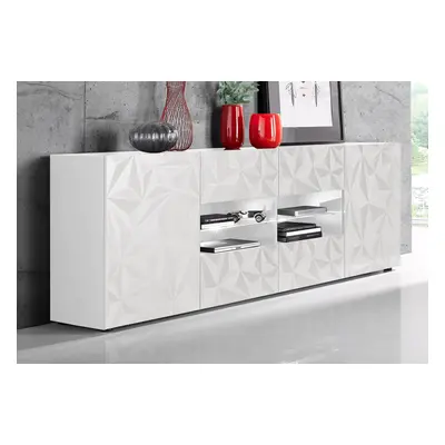 Home affaire Sideboard "Prisma Breite 241, Kommode 2 Türen, 4 Schubkästen, Anrichte" Front mit elegantem Siebdruck, grifflos, vi