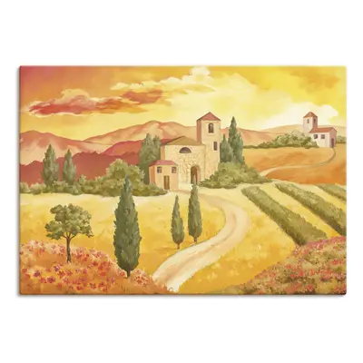 Artland Leinwandbild "Landschaft VII gelb" 1 Stk. tlg. auf Holzrahmen gespannt