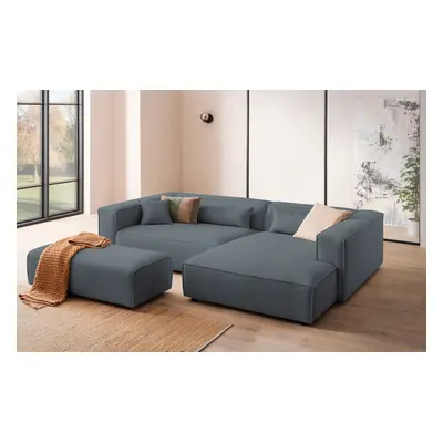 LeGer Home by Lena Gercke Ecksofa "PIARA XXL Cord, L-Form, Schlaffunktion" Hocker stellbar zum Schlafsofa (Krokodilverbinder), t