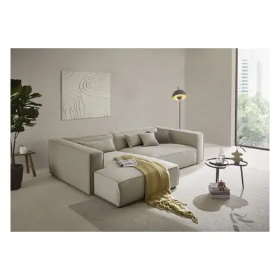 LeGer Home by Lena Gercke Ecksofa "PIARA XXL Strukturstoff, Big-Sofa, L-Form" wahlweise Ottomane rechts/links, Kedernaht, extra 