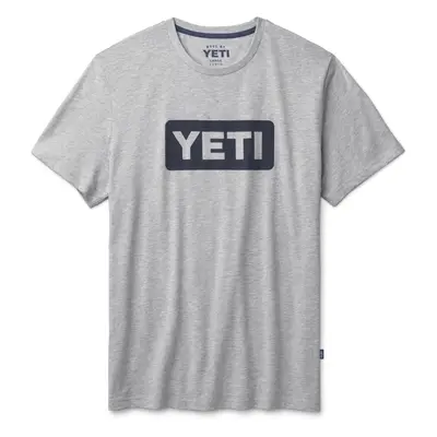 YETI Logo Badge Short Sleeve - T-Shirt - Grey/Navy
