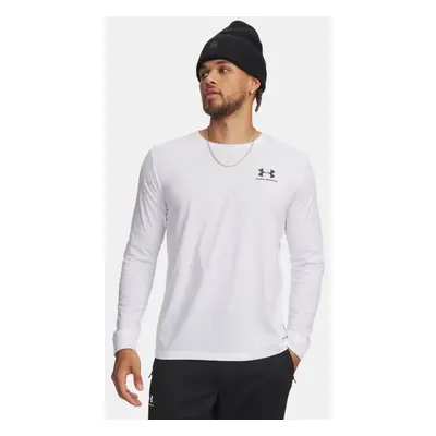 Under Armour Left Chest Men's Long Sleeve White / Black XS