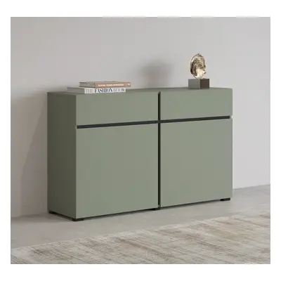 GOODproduct Sideboard "Cross,Breite 119,5 cm, moderne grifflose Kommode,2 Türen/2 Schubkästen" Schubladenschrank,Anrichte mit vi