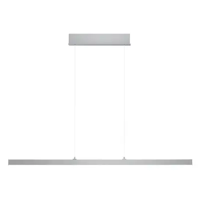 Pendellampe Karo Silber Aluminium/Eisen 130 cm - Farbe: Aluminium matt - LED - Lichtfarbe: Extra warmweiss - Helles Neutralweiss