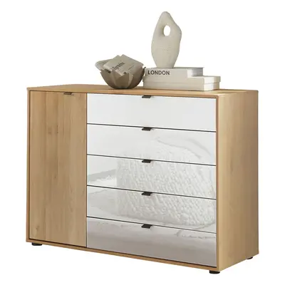WIEMANN Kombikommode "Cardiff Sideboard, Wäscheschrank, teilmassiv Erle, mit Schubladen" Kommode 120x86x43 cm, braun, mit Dämpfu