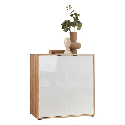 WIEMANN Kommode "Cardiff Sideboard, Wäscheschrank, teilmassiv Bianco-Eiche, 80 cm" Kommode 80x86x43 cm, braun, mit Dämpfung, MAD