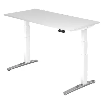 Schreibtisch Office Weiss Holz 160 cm Höhenverstellbar (elektrisch) - Material: Holzwerkstoff - Schreibtisch