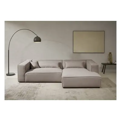 LeGer Home by Lena Gercke Ecksofa "PIARA XXL Strukturstoff, Big-Sofa, L-Form" wahlweise Ottomane rechts/links, Kedernaht, extra 
