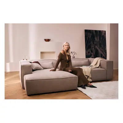 LeGer Home by Lena Gercke Ecksofa "PIARA XXL Strukturstoff, Big-Sofa, L-Form" wahlweise Ottomane rechts/links, Kedernaht, extra 
