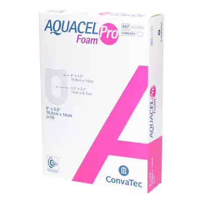 Aquacel® Foam Pro Hydrozelluläres, silikonisiertes, selbstklebendes Pflaster 19,8 cm x 14 cm