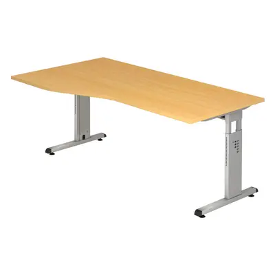 Schreibtisch Office Braun Holz 180 cm Höhenverstellbar (manuell) - Farbe: buche - Material: Holzwerkstoff - Schreibtisch
