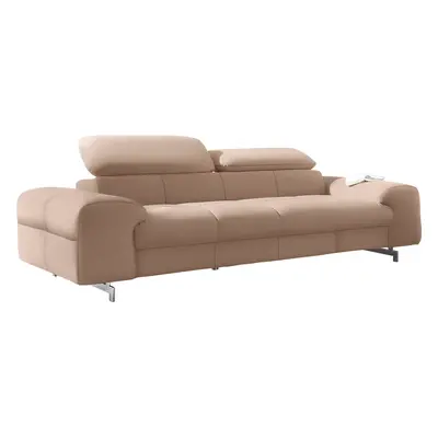 COTTA 3-Sitzer Big-Sofa mit Kopfteilverstellung, edle Metallkufen