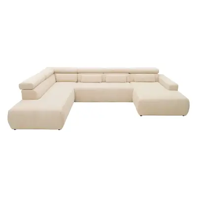 DOMO collection Wohnlandschaft "BRANDON whlw. mit Sitztiefenverstellung, whlw. Nierenkissen" mit Sitztiefenverstellung, Cord, cr