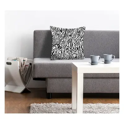 queence Dekokissen "Finn" Kissenhülle,Zebra-Fell,Tiermuster,Geometrisch,Schwarz-Weiss,Naturmotiv
