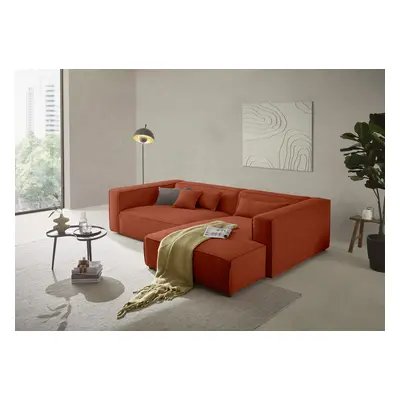 LeGer Home by Lena Gercke Ecksofa "PIARA XXL Strukturstoff, Big-Sofa, L-Form" wahlweise Ottomane rechts/links, Kedernaht, extra 