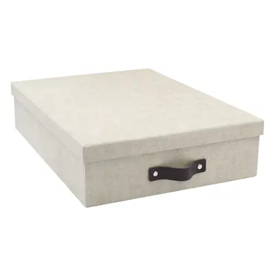 BIGSO BOX Aufbewahrungsbox Oskar L35xB26xH8.50 beige - Material: Papier/Leder - Aufbewahrungsbox