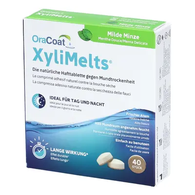 XyliMelts Hafttabletten gegen Mundtrockenheit milde Minze 40 Stk