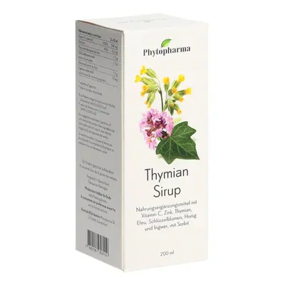 Phytopharma Thymian Sirup mit Vitamin C, Zink, Honig und Ingwer 200 ml