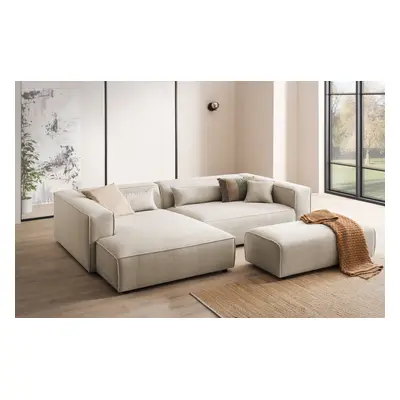 LeGer Home by Lena Gercke Ecksofa "PIARA XXL Cord, L-Form, Schlaffunktion" Hocker stellbar zum Schlafsofa (Krokodilverbinder), t