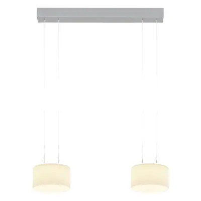 Designer-Pendellampe Bankamp Grand opal aluminium eloxiert 2-flammig - Material: Aluminium/Glas - LED - Lichtfarbe: Extra warmwe