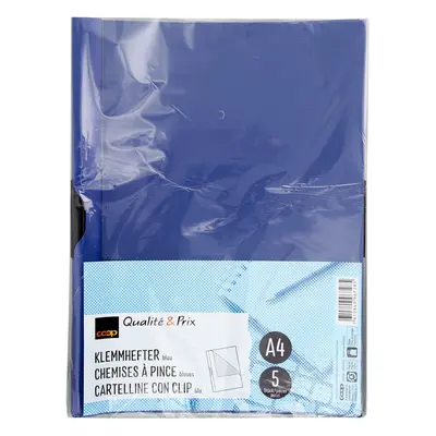 Coop Qualité&Prix Klemmhefter A4 blau 5 Stk.