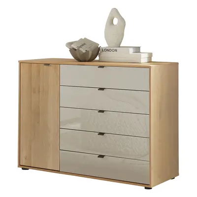 WIEMANN Kombikommode "Cardiff Sideboard, Wäscheschrank, teilmassiv Erle, mit Schubladen" Kommode 120x86x43 cm, braun, mit Dämpfu