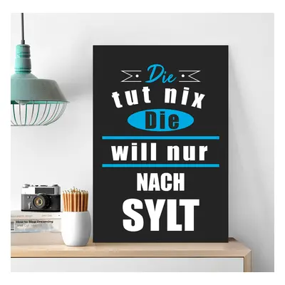 queence Metallbild "Die will nur nach Sylt" Schriftzug  Schriftzüge 1 Stk. tlg. Stahlschilder