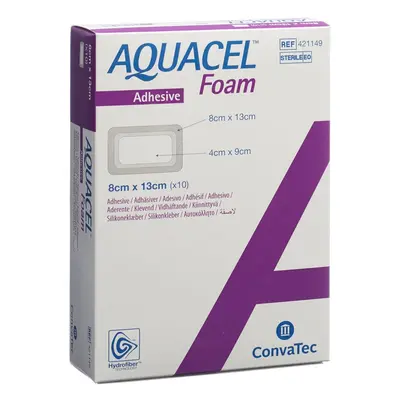 Aquacel Foam Schaumverband adhäsiv 8x13cm 10 Stk