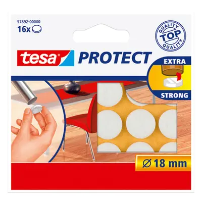 TESA Filzgleiter Protect 18mm 578920000 weiss, rund 16 Stück