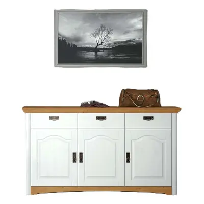 GOODproduct Kommode "Konrad" aus massiver Kiefer, Breite 156 cm, mit Schubladen, FSC