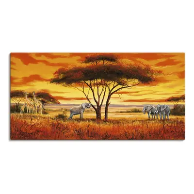 Artland Leinwandbild "Afrikanische Landschaft II" Afrika 1 Stk. tlg. auf Holzrahmen gespannt