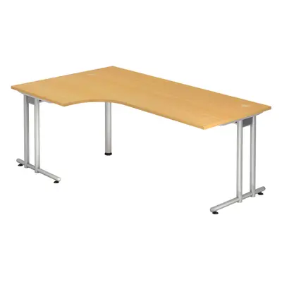 Schreibtisch Office Braun Holz 200 cm - Farbe: buche - Material: Holzwerkstoff - Schreibtisch