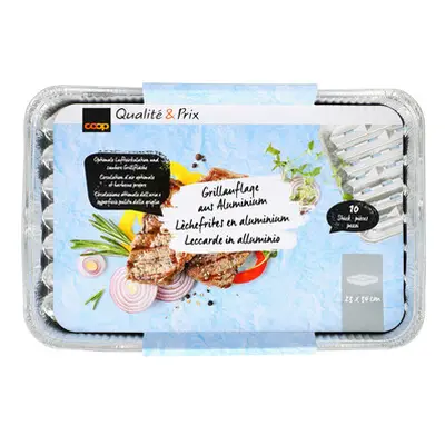 Coop Grillschalen Alu 34cmx23cm 10 Stück