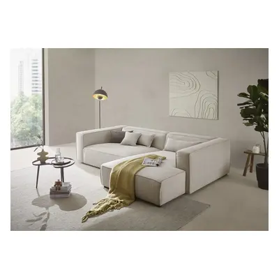 LeGer Home by Lena Gercke Ecksofa "PIARA XXL Strukturstoff, Big-Sofa, L-Form" wahlweise Ottomane rechts/links, Kedernaht, extra 