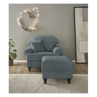 GOODproduct Sessel "Westminster, Set in hochwertigem Microfaserbezug, 5 Farben verfügbar" Set, 1Sessel, 1 Hocker, 2 Stk. tlg. En