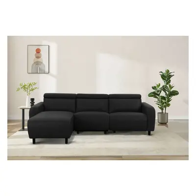GOODproduct Ecksofa "SKAANE Lederoptik, L-Form, 274 cm, manuelle/elektrische Relaxfunktion," rundes Design, Kopfteilverstellung,