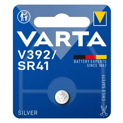Varta Batterie Silver Oxide, Knopfzelle, 392, SR41, 1.55V Electronics, Retail Blister (1-Pack)