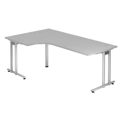 Schreibtisch Office Grau Holz 200 cm - Material: Holzwerkstoff - Schreibtisch