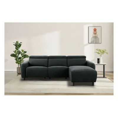 GOODproduct Ecksofa "SKAANE Struktur, L-Form, 274 cm, manuelle/elektrische Relaxfunktion," rundes Design, Kopfteilverstellung, F