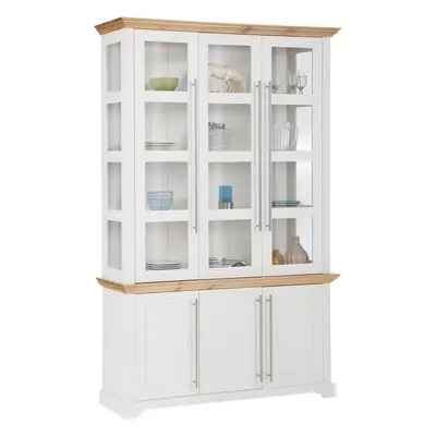 GOODproduct Vitrine "Melissa" aus massiver Kiefer, FSC zertifiziert, Breite 132 cm