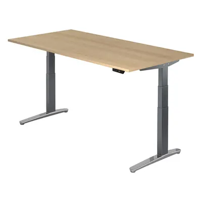 Schreibtisch Office Braun Holz 200 cm - Farbe: Eiche Dekor - Material: Holzwerkstoff - Schreibtisch