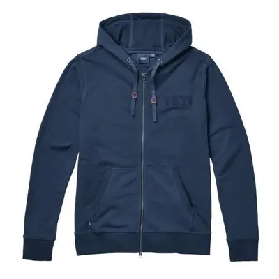 YETI Logo Badge Fleece Hoodie Full Zip - Hoodie - Navy